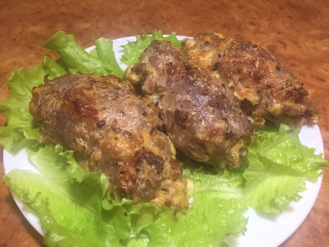Рулетики с грибами и сыром