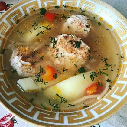 Суп с фрикадельками куриными 🍲 #кулинарныймарафон