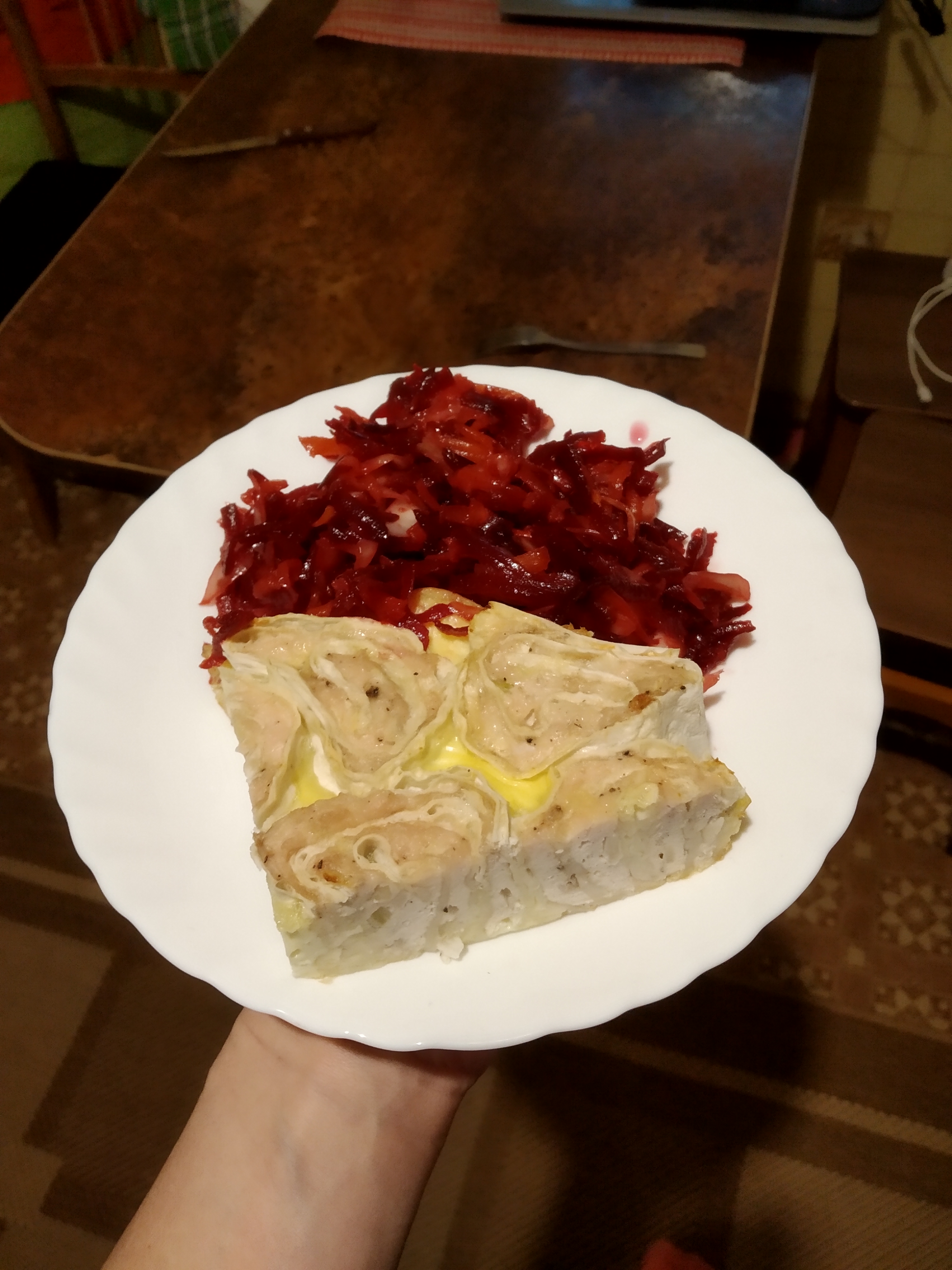 Запеканка из курицы в лаваше