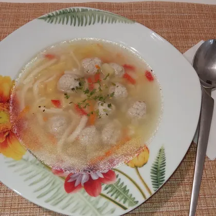 Суп с фрикадельками и лапшой ✨✨✨