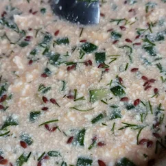 Окрошка с курицей и кукурузой