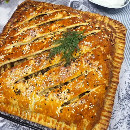 Закрытый пирог с курицей и картофелем