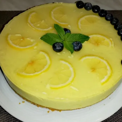 Лимонный торт-суфле без выпечки