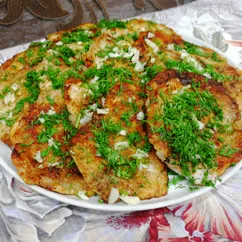 Свинина отбивная под чесноком и укропом