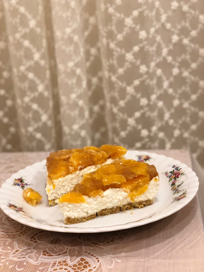 Творожный, мандариновый 🍰 тортик без выпечки