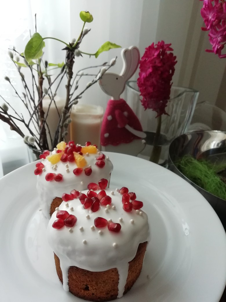 Творожный кулич с глазурью