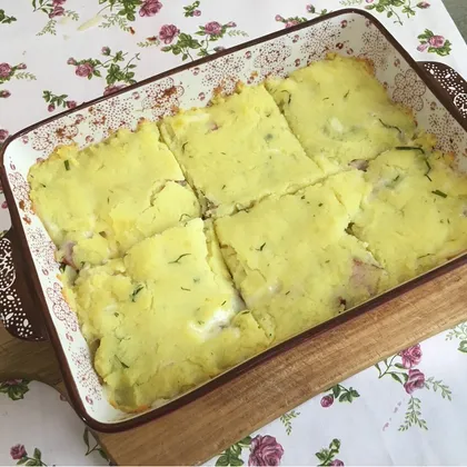 Картофельная запеканка с сыром и ветчиной
