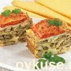 Запеканка из цветной капусты с сосисками