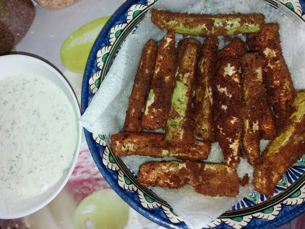 Кабачки в сухарях