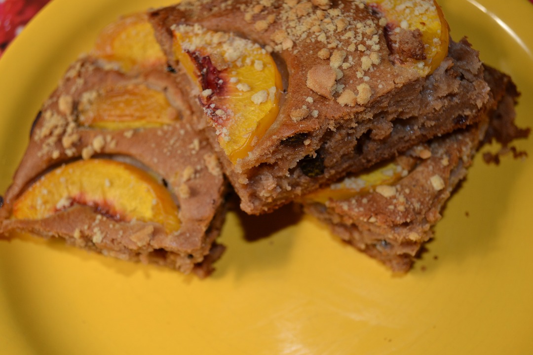 Пирог с персиками#выпечка