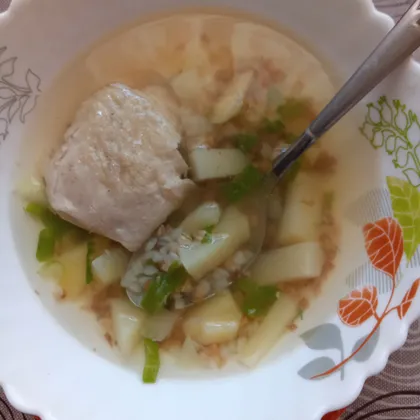 Суп с гречкой и курицей без зажарки