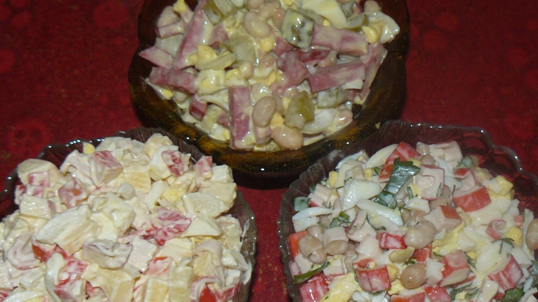 Три салата из простых продуктов
