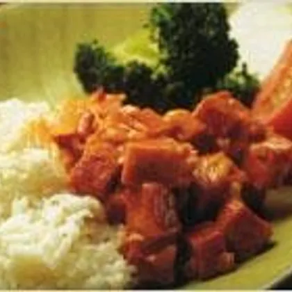 Тушеное мясо с рисом и овощами