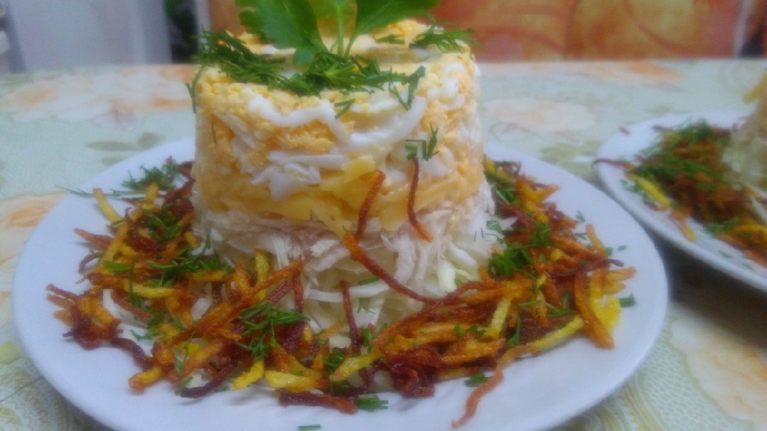 Нежнейший салат с картофельной соломкой