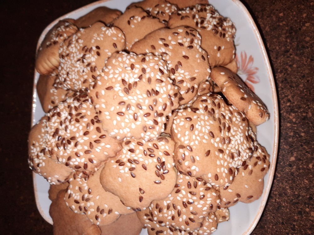 Песочное печенье с кунжутом