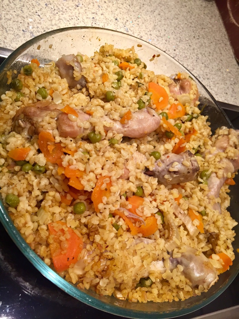 Пряный булгур с курицей