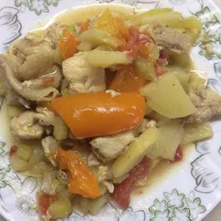 Овощное рагу с мясом в мультиварке