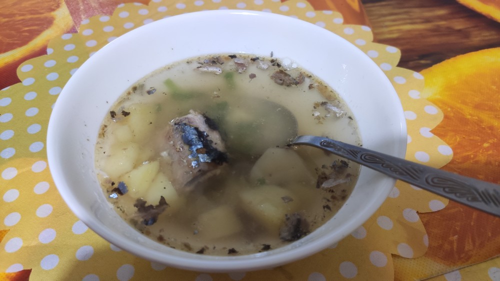 Суп рыбный из консервированной сайры