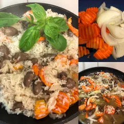 Плов с куриными сердечками