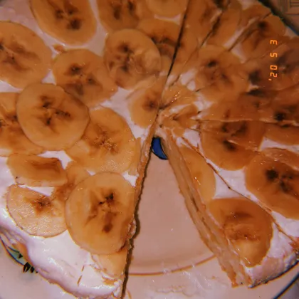 Бисквитный торт с бананом и йогуртом пп десерт