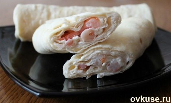 Рулетики с сливочным сыром и креветками