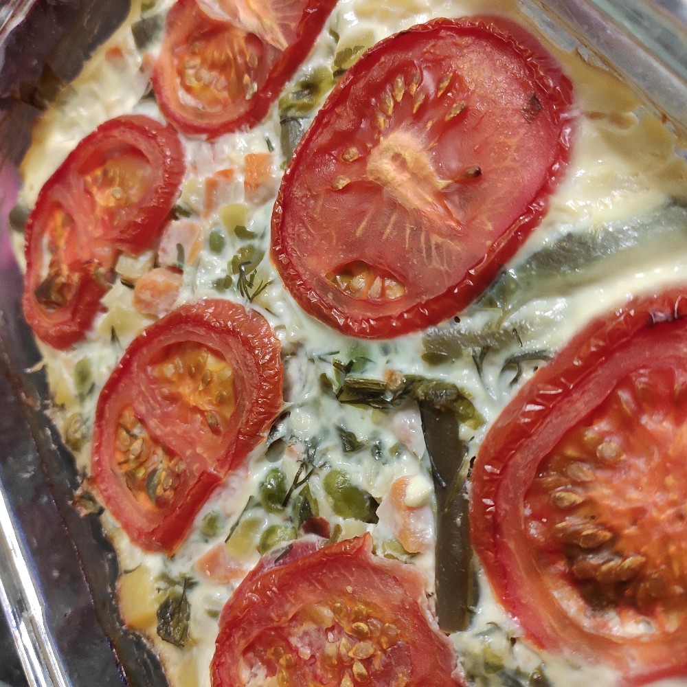 Овощная запеканка с куриной грудкой