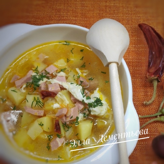 Суп с сосисками/колбасой