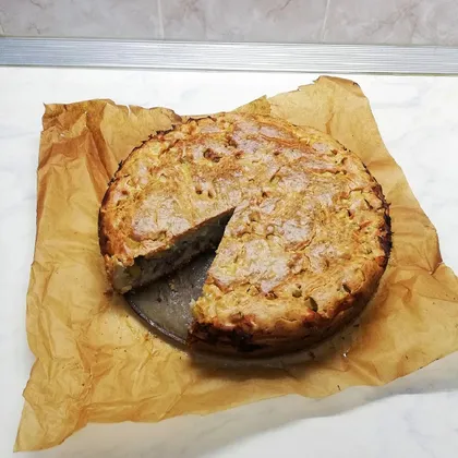 Пирог с мясом и картофелем заливной