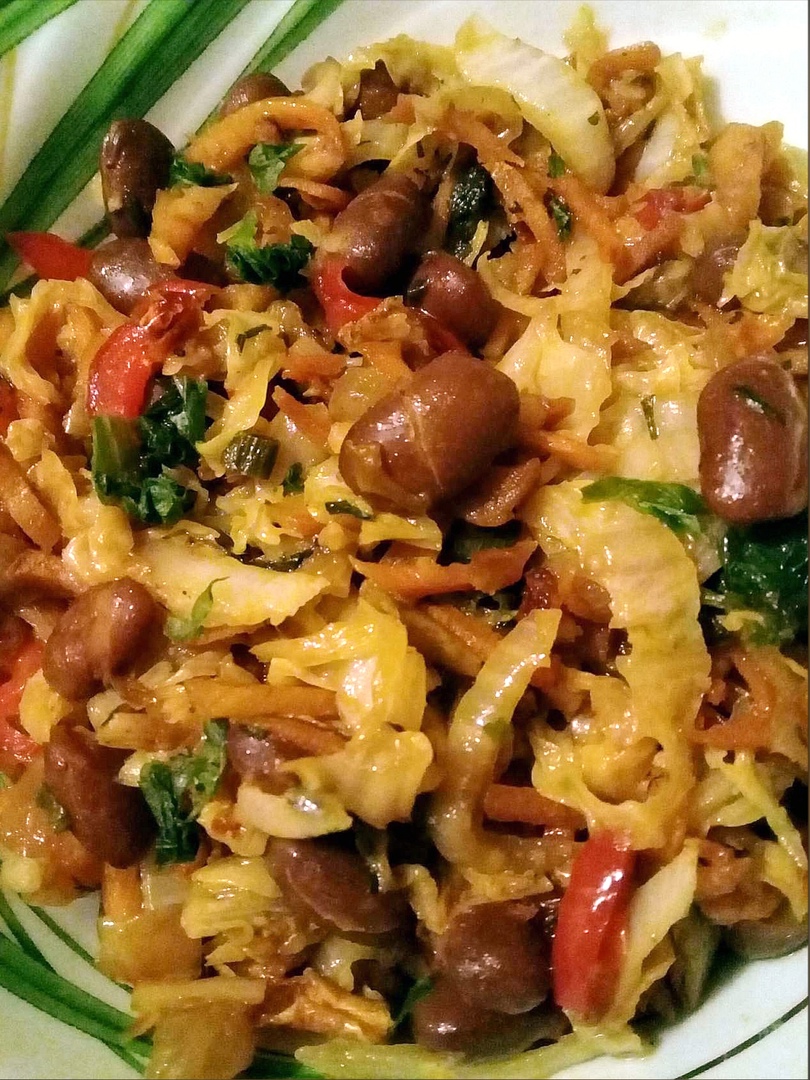 Пекинская капуста с фасолью