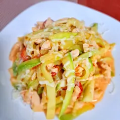 Спагетти из кабачков с курицей