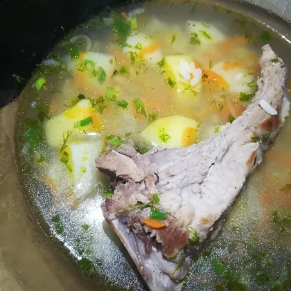 Рисовый суп с ребрышками в мультиварке