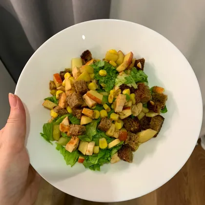 ПП ужин - салат с кукурузой и яблоком