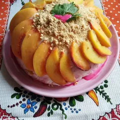 Желейный торт с персиками