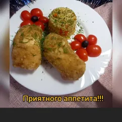 "Кордон-блю" (облегчённый вариант) с булгуром и овощами