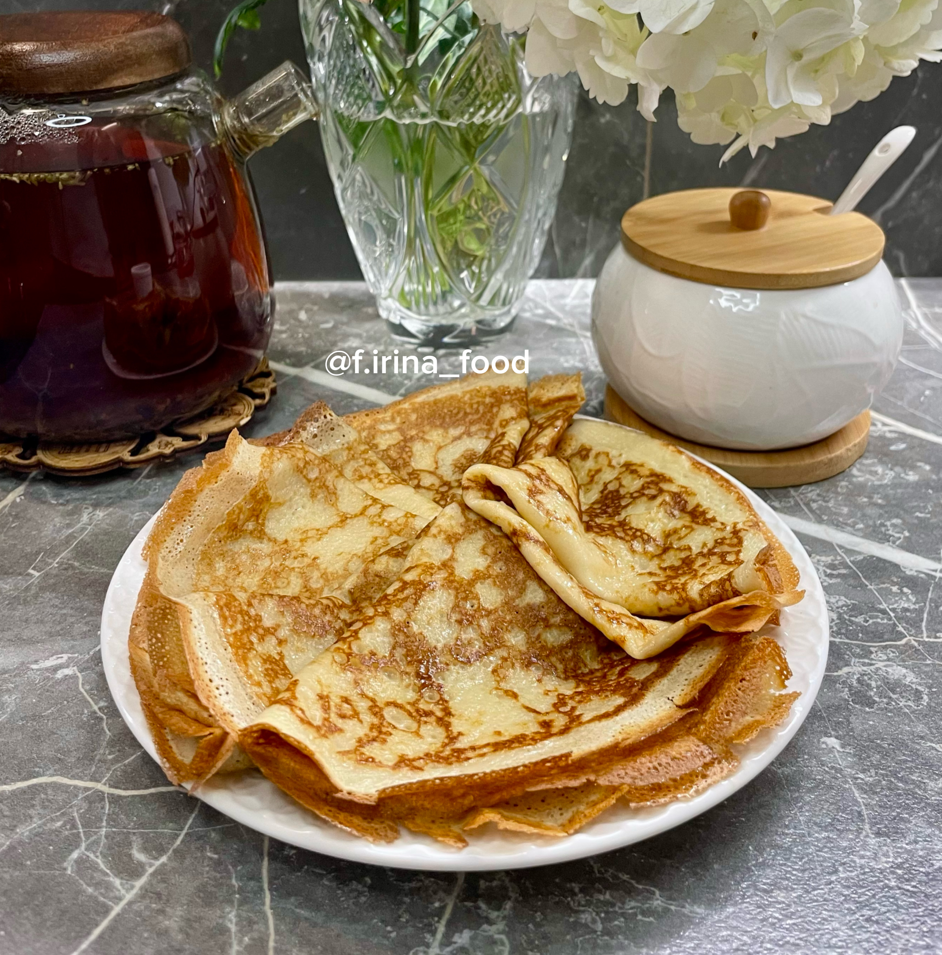 Блины на кефире с кипятком 