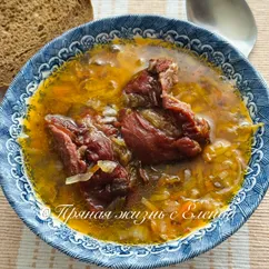 Суп из чечевицы с копченостями