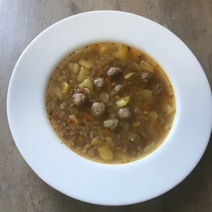 Нежнейший гречневый суп с фрикадельками 