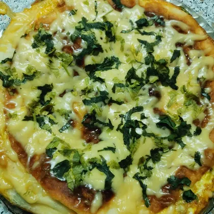Пицца-яичница на сковороде