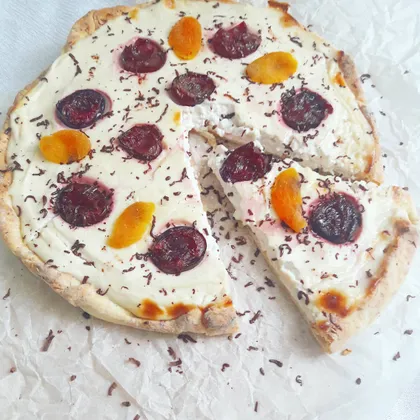 Фруктово-творожная пицца, а кому пирог😊😁#летниедесерты