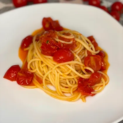 Спагетти с помидорками черри
