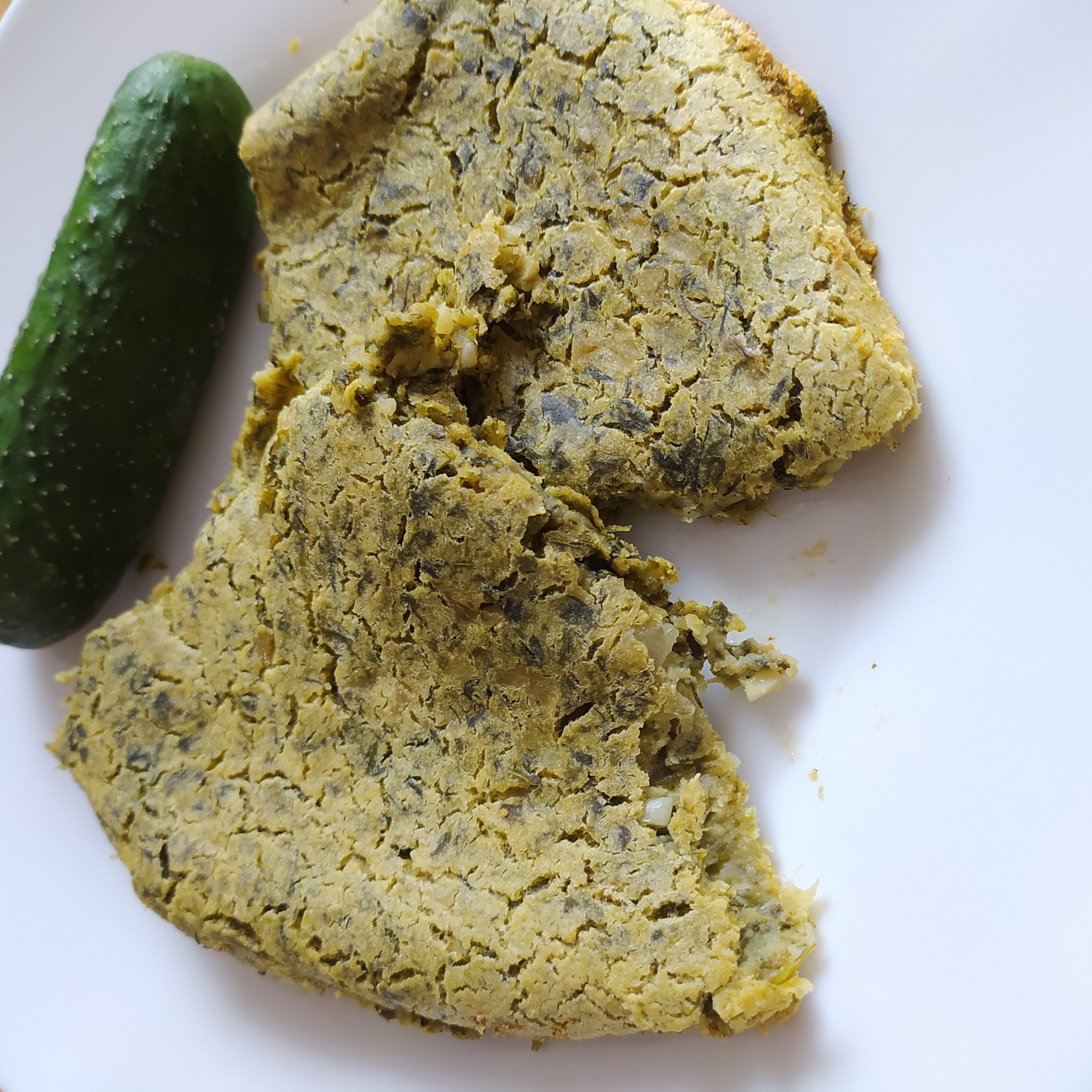 Веган фриттата из нутовой муки с зеленью