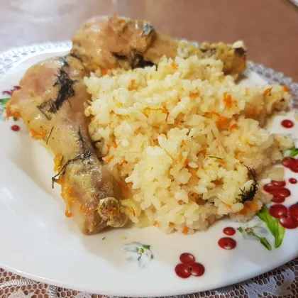 Рис с курицей в духовке, просто, вкусно и сытно
