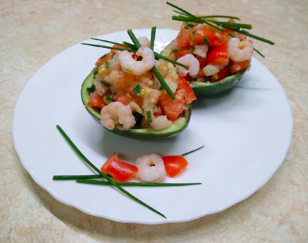 Авокадо фаршированные креветками - пошаговый рецепт с фото