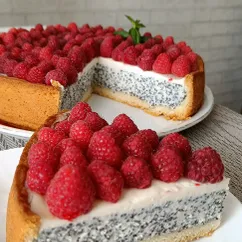 Летний творожный чизкейк с малиной и маком🍰