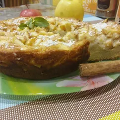 Шарлотка с манкой кукурузной🍏🌽