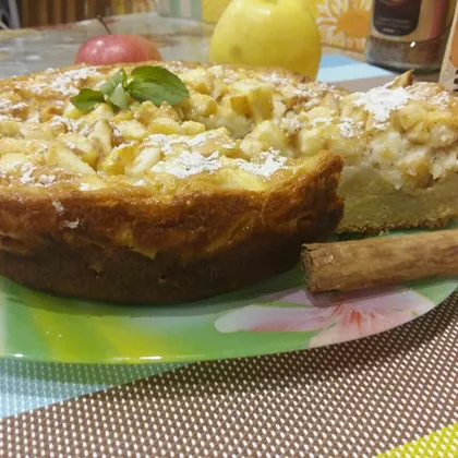 Шарлотка с манкой кукурузной🍏🌽