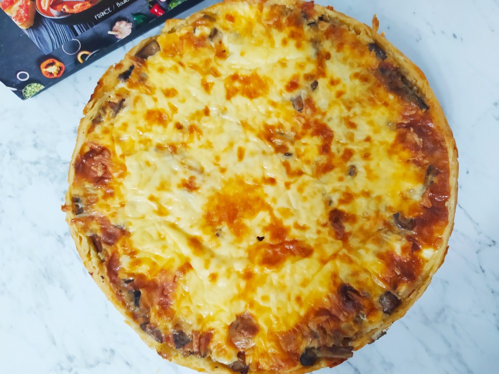 Ленивый Киш лорен с грибами и сыром