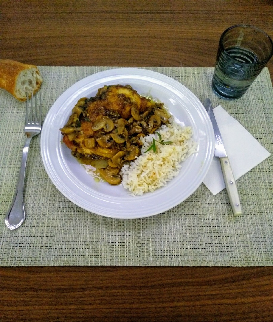 Курица с рисом и грибами