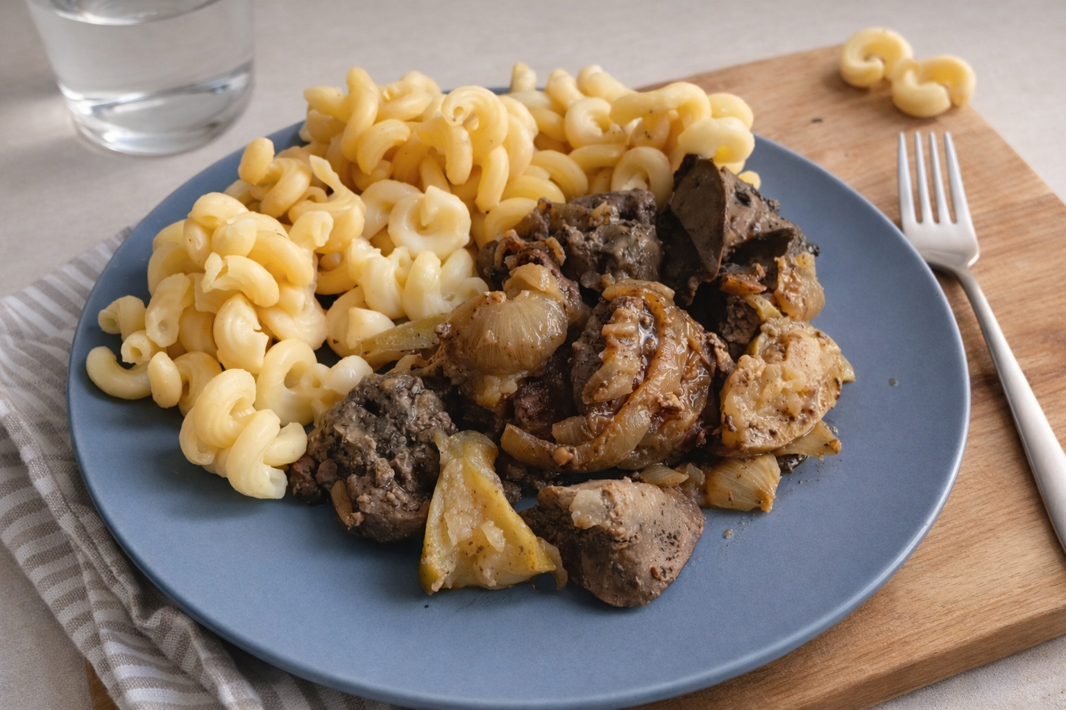 Куриная печень с яблоками