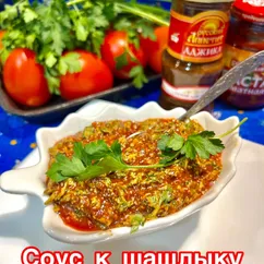 Грузинский красный соус с томатной пастой и аджикой. Соус к шашлыку